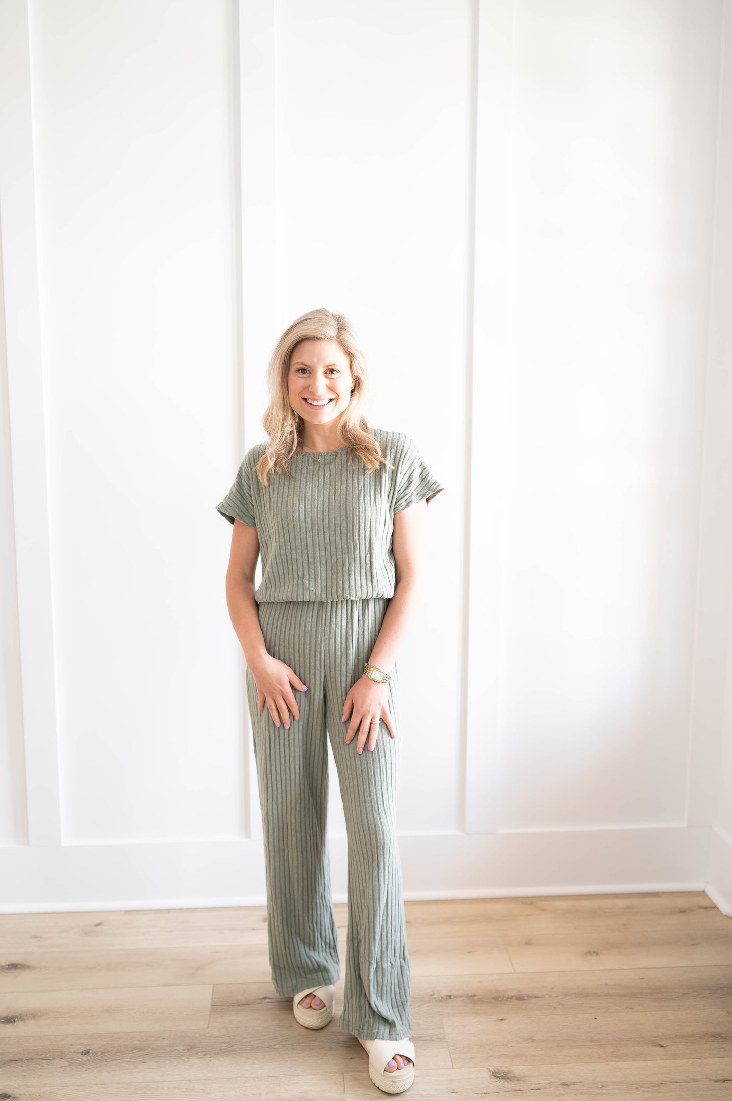 Ribbed Wide Leg Jumpsuit