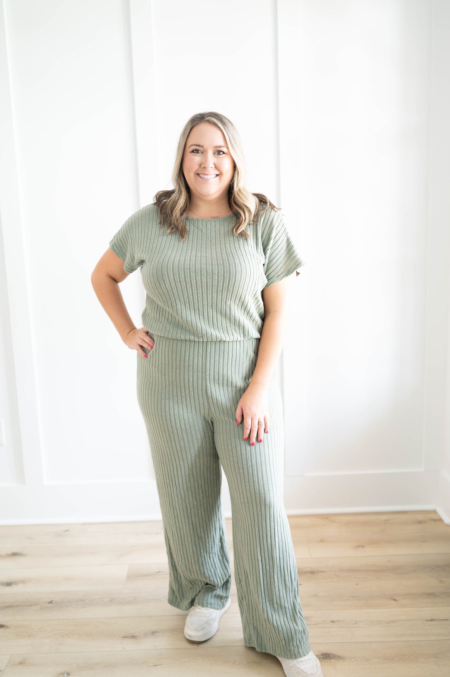 Ribbed Wide Leg Jumpsuit