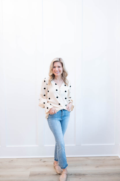 Polka Dot Button Blouse