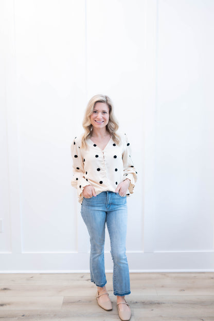 Polka Dot Button Blouse