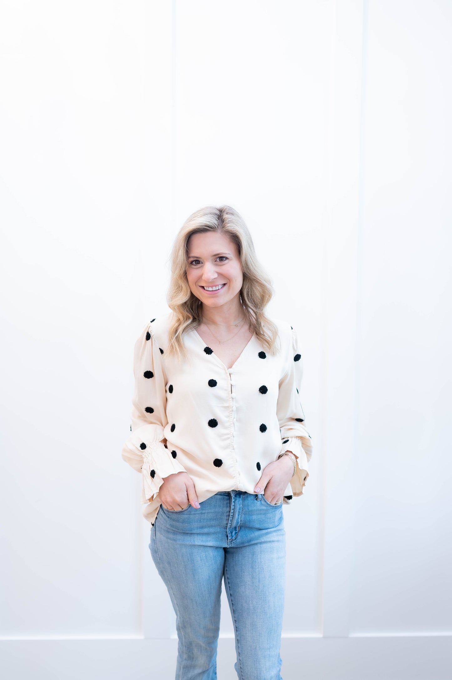 Polka Dot Button Blouse