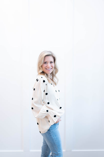 Polka Dot Button Blouse