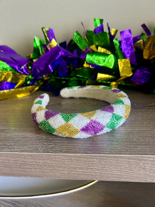 White beaded MG headband
