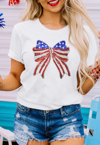 American Bow Sequin Tee