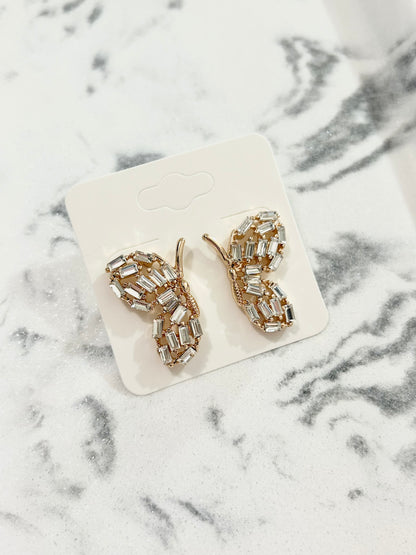 Rhinestone Butterfly Studs