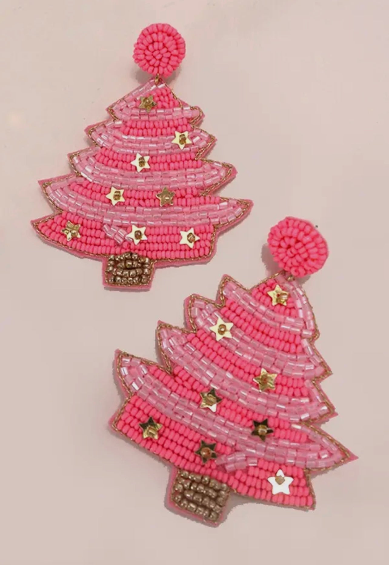 Christmas Tree Beaded Earrings