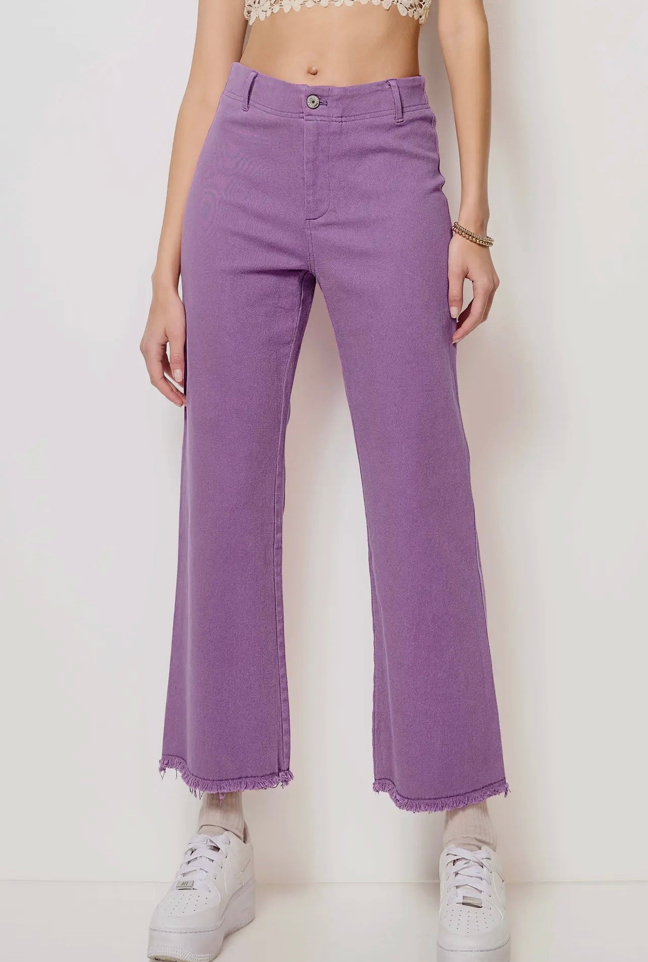 Purple Pride Stretchy High Waisted Flare Pants