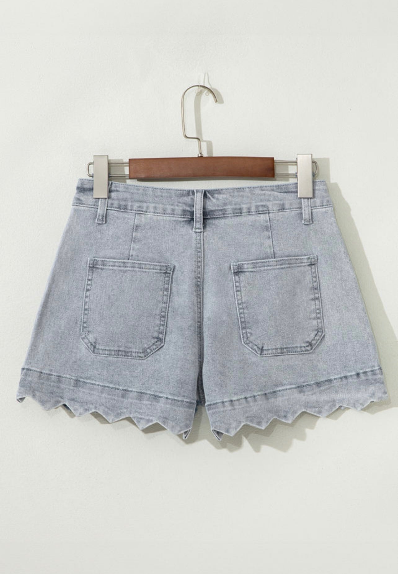 Scallop Denim Shorts