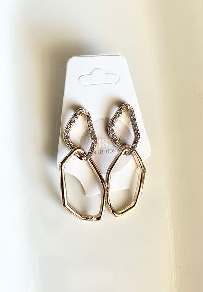 Rhinestone link earrings