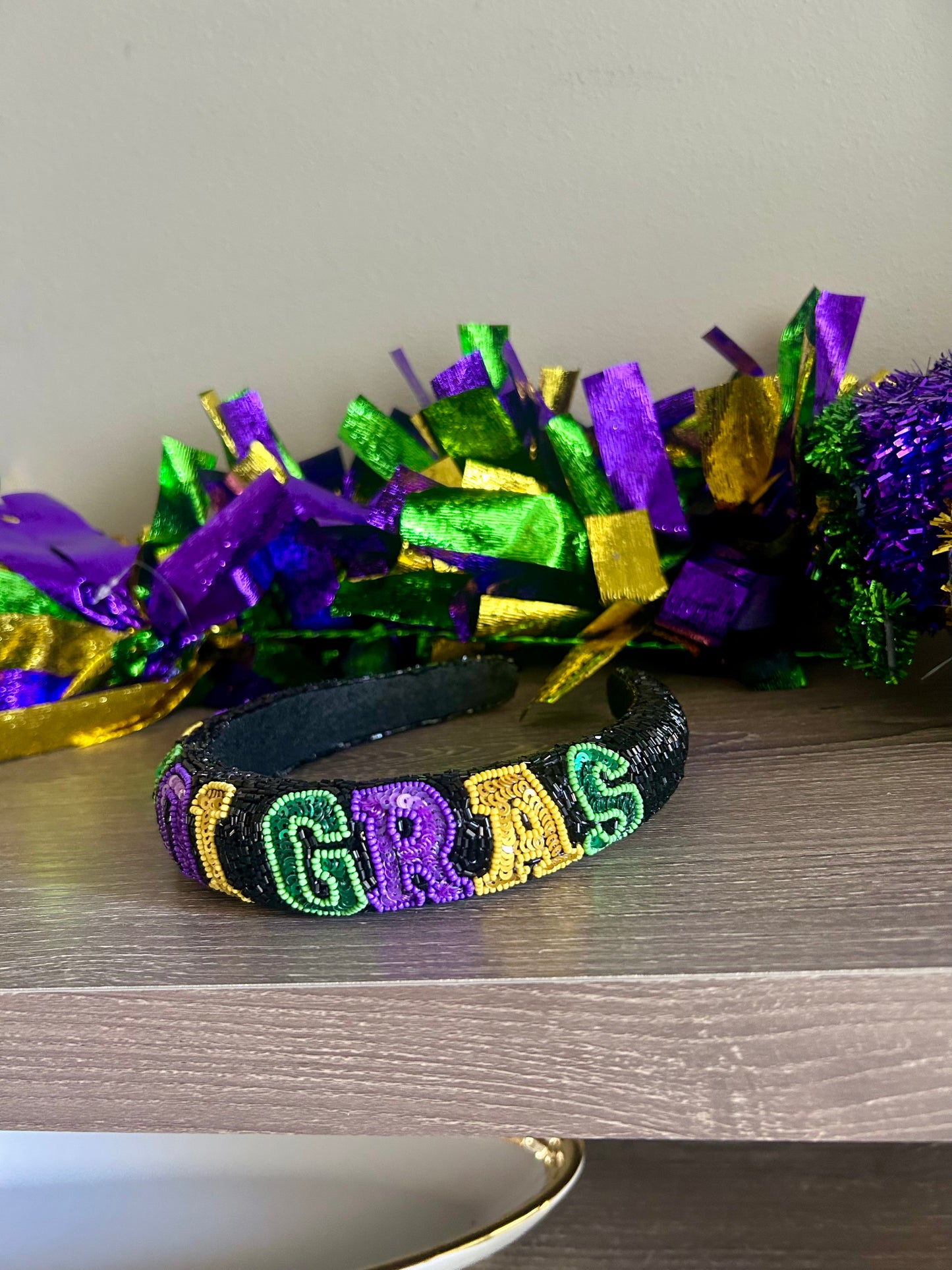 Black beaded MG headband