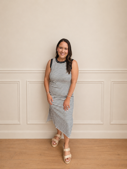 Stripe fitted everyday dress