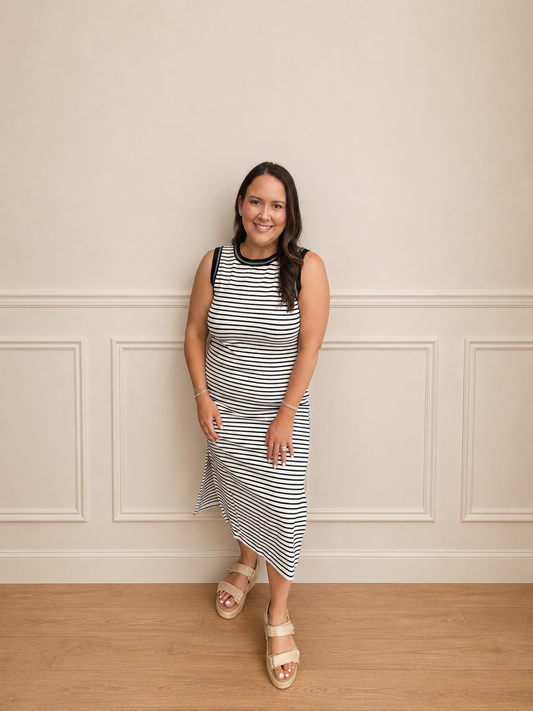 Stripe fitted everyday dress