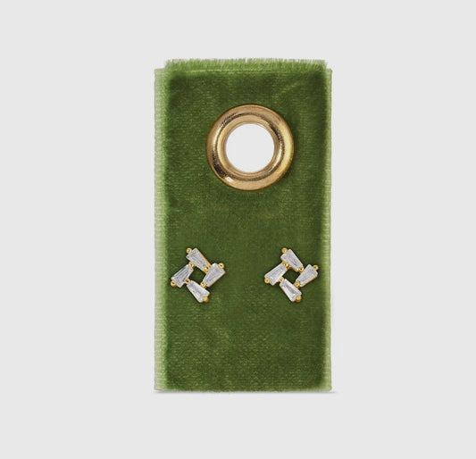 Baguette Cluster on Velvet Tag