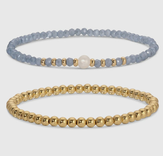 Beaded Duo Pearl Bracelet Set (2 colors)