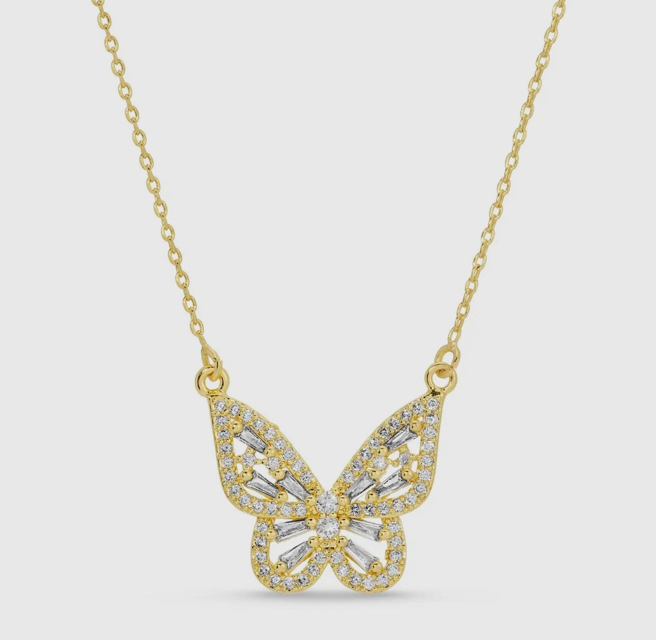 Rhinestone Butterfly Necklace