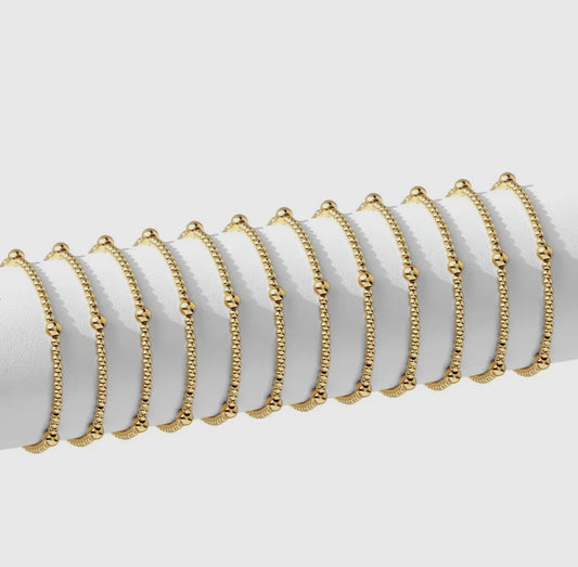 Gold Beaded Accent Bracelet