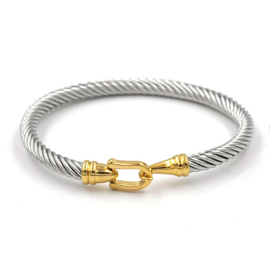 Silver Cable bangle waterproof