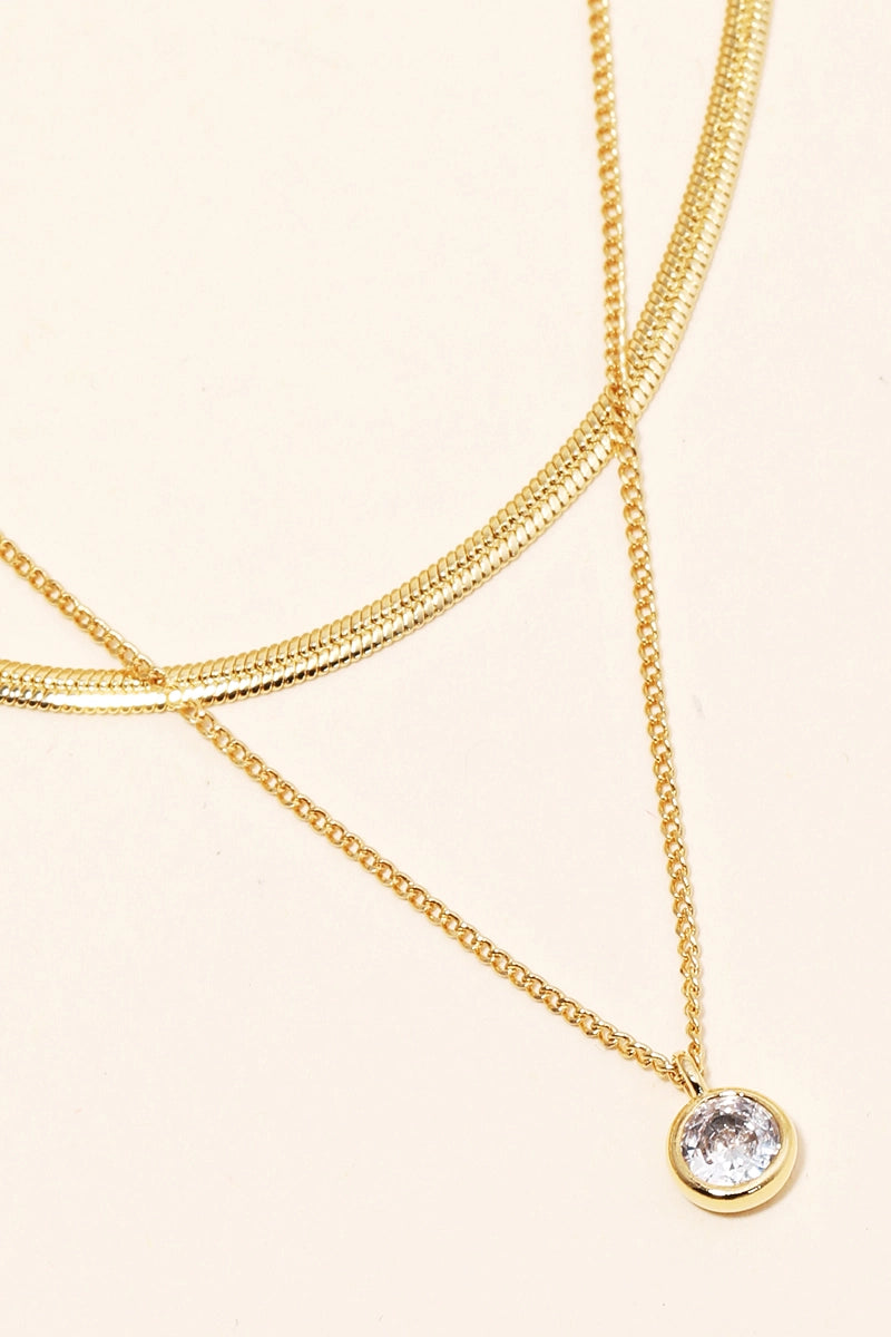Double chain with rhinestone