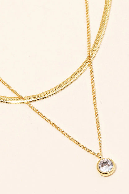 Double chain with rhinestone