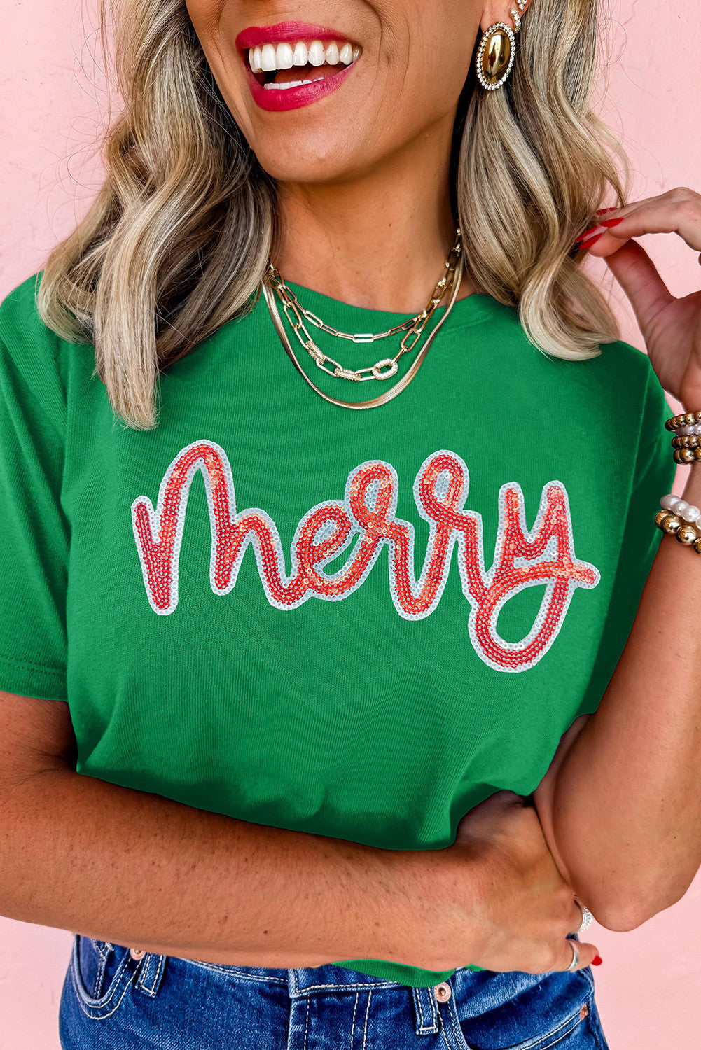 Merry Sequin Tee
