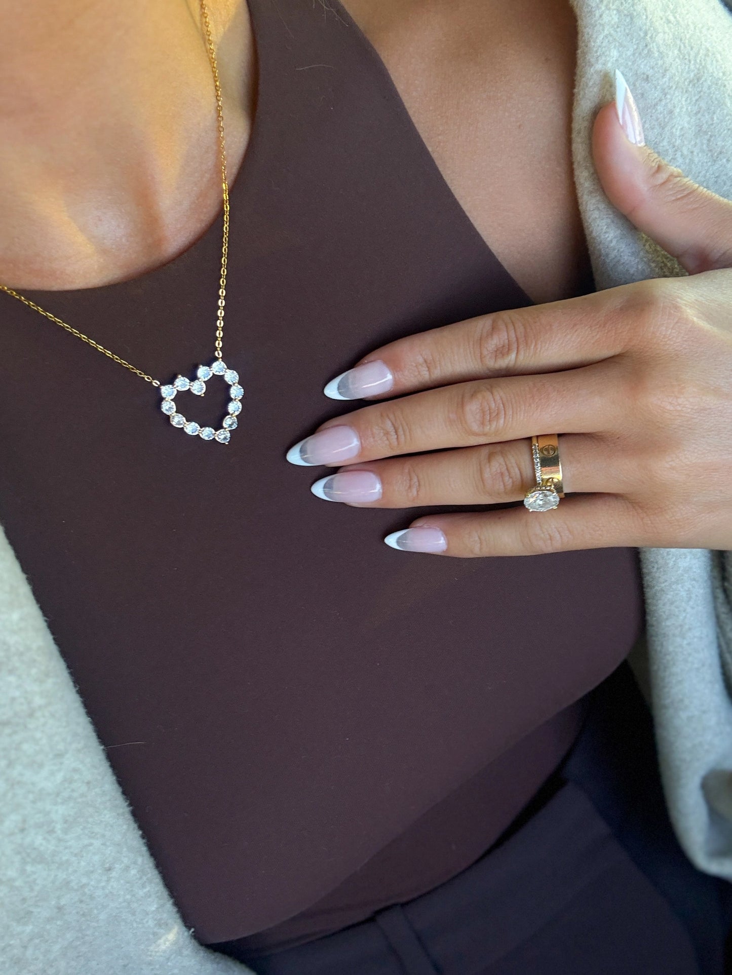 Rhinestone Heart Necklace