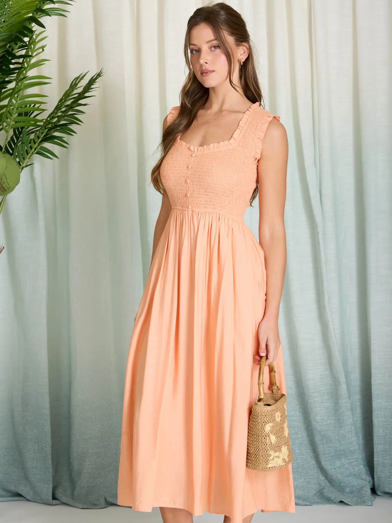 Sweetheart Smocked Maxi Dress